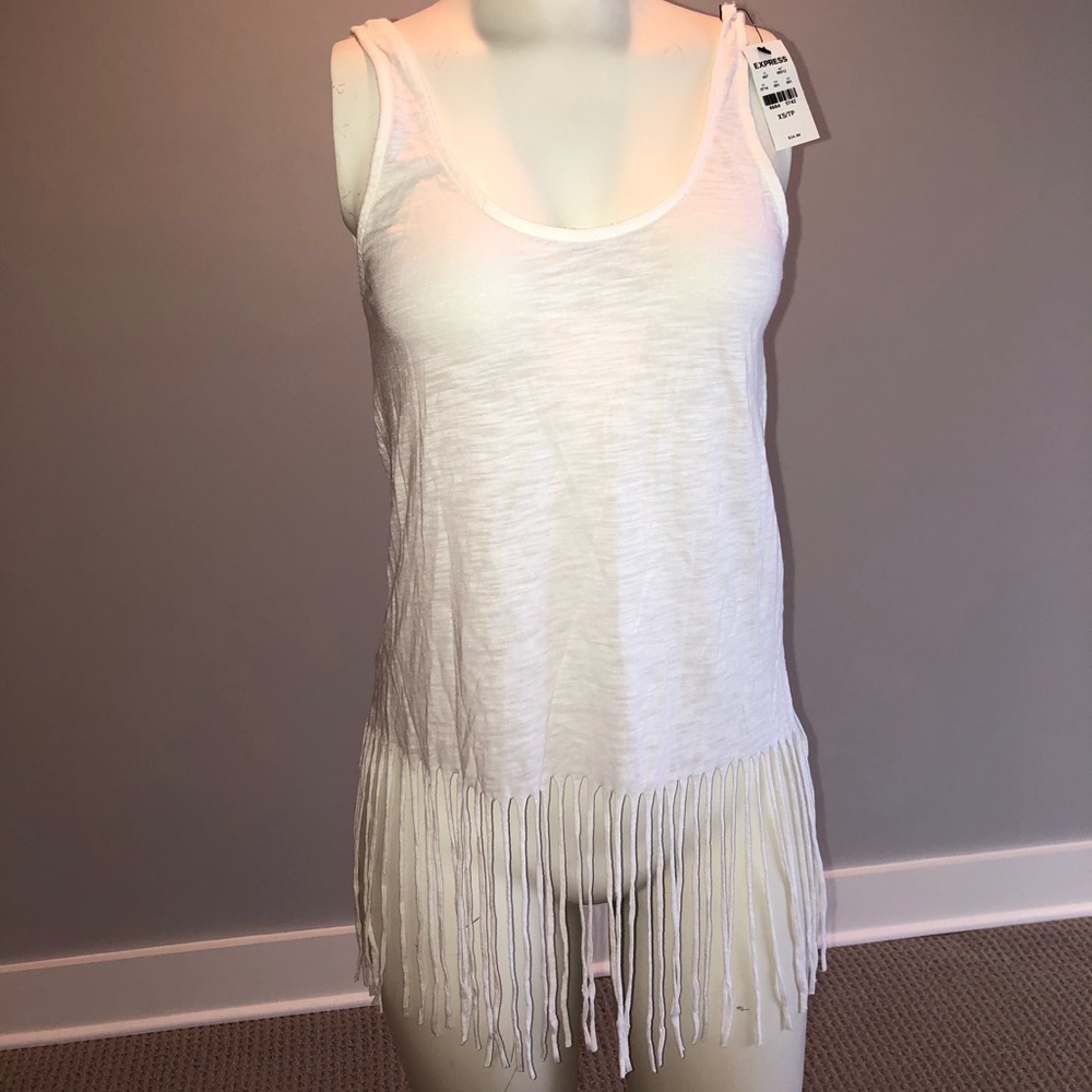 NWT Express White Fringe Tank